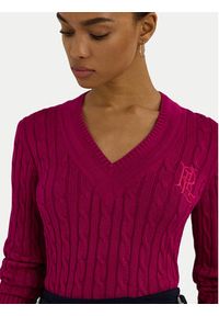 Lauren Ralph Lauren Sweter 200888795009 Różowy Regular Fit. Kolor: różowy. Materiał: bawełna