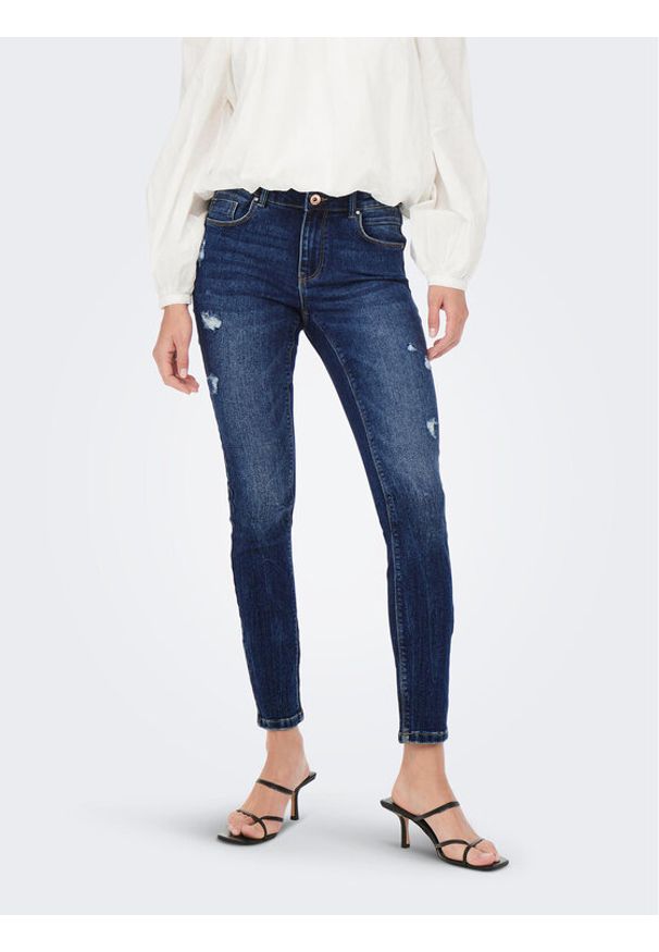 only - ONLY Jeansy 15259128 Granatowy Skinny Fit. Kolor: niebieski