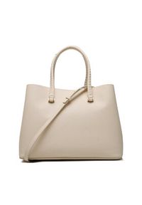 TOMMY HILFIGER - Tommy Hilfiger Torebka Th Emblem Satchel Corp AW0AW15117 Beżowy. Kolor: beżowy. Materiał: skórzane #2