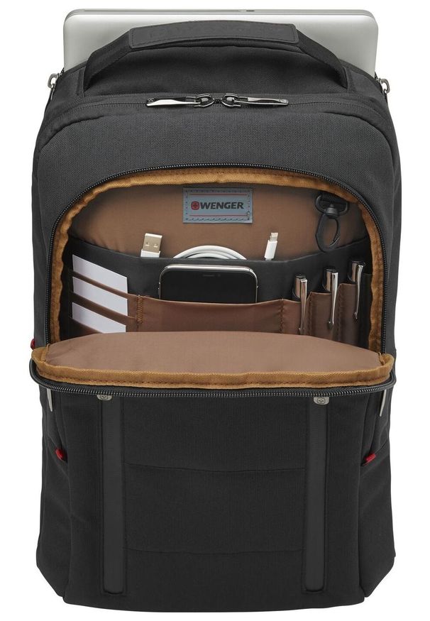 Plecak Wenger City Traveler 16'' czarny. Kolor: czarny. Materiał: mesh. Styl: elegancki
