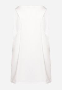 Born2be - Biała Koszulka Bez Rękawów w Stylu Tank Topu Lysbeth. Kolor: biały. Materiał: jeans. Długość rękawa: bez rękawów #4