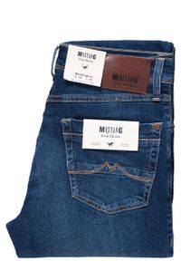 Mustang - MUSTANG WASHINGTON MĘSKIE SPODNIE JEANSOWE DENIM BLUE 1007640 5000 881. Długość: długie. Wzór: nadruk, aplikacja. Styl: sportowy, klasyczny