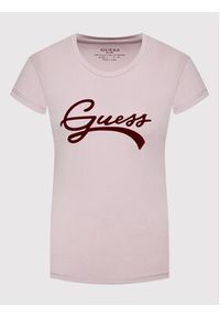 Guess T-Shirt W2BI66 J1311 Fioletowy Regular Fit. Kolor: fioletowy. Materiał: bawełna