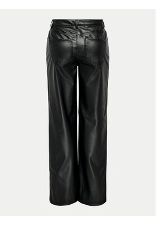 only - ONLY Spodnie z imitacji skóry Kiri 15324777 Czarny Straight Fit. Kolor: czarny. Materiał: skóra