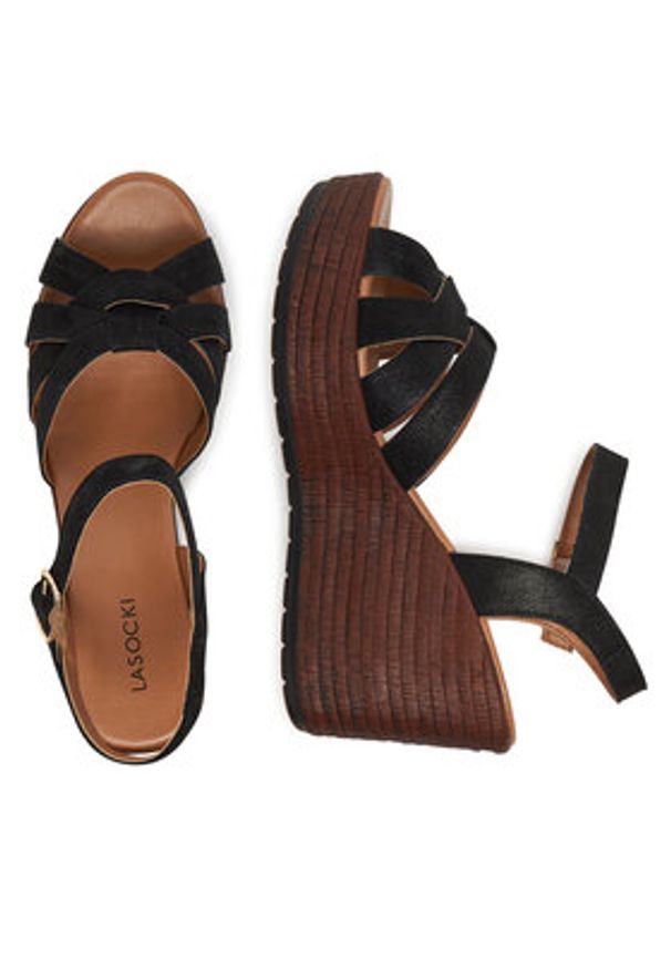 Lasocki Sandały WI23-LEMONE-03 Czarny. Kolor: czarny. Materiał: zamsz, skóra