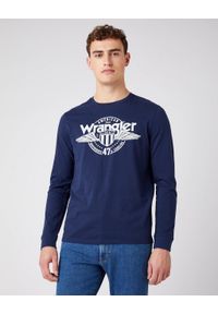 Wrangler - MĘSKI LONGSLEEVE WRANGLER LS AMERICANA TEE NAVY W7J5D3114. Długość rękawa: długi rękaw