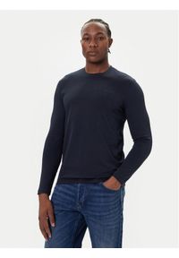 Bugatti Longsleeve 8330-85044D Granatowy Regular Fit. Kolor: niebieski. Materiał: bawełna. Długość rękawa: długi rękaw #1