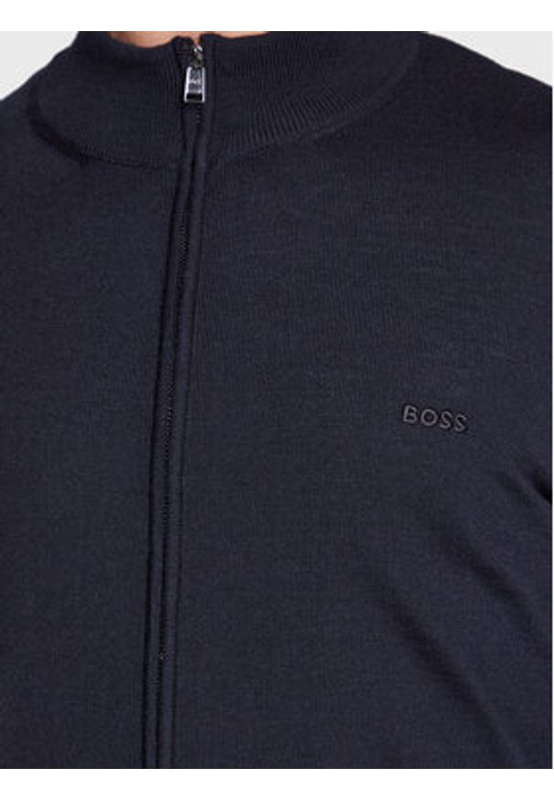 BOSS - Boss Kardigan Balonso_L 50476347 Granatowy Regular Fit. Kolor: niebieski. Materiał: wełna