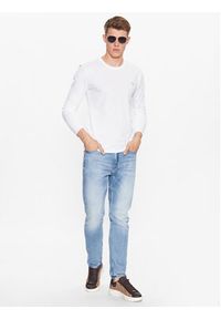 Guess Longsleeve M2YI28 J1314 Biały Slim Fit. Kolor: biały. Materiał: bawełna. Długość rękawa: długi rękaw