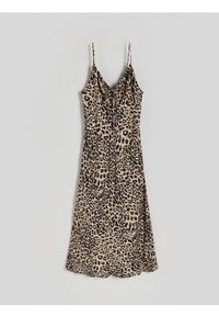 Reserved - Wiskozowa sukienka w zwierzęcy wzór - wielobarwny. Materiał: wiskoza. Wzór: motyw zwierzęcy