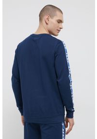 DKNY - Dkny Bluza piżamowa męska kolor granatowy z nadrukiem. Kolor: niebieski. Materiał: dzianina. Długość: długie. Wzór: nadruk