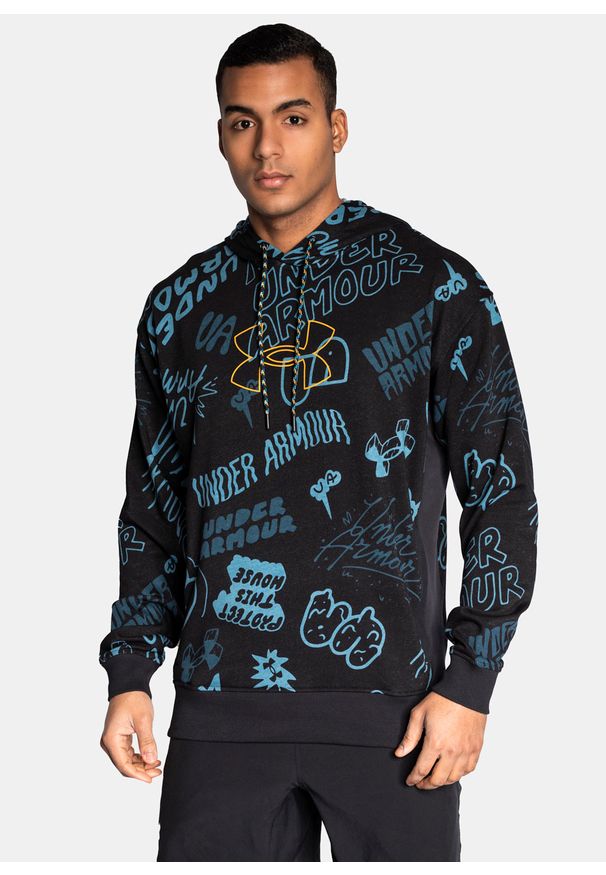 Bluza z kapturem męska czarna Under Armour UA Rival Terry Scribble. Typ kołnierza: kaptur. Kolor: czarny. Długość: krótkie. Wzór: jednolity. Styl: klasyczny