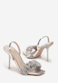 Born2be - Srebrne Sandały Iomereia. Zapięcie: bez zapięcia. Kolor: srebrny. Materiał: materiał. Styl: glamour #6