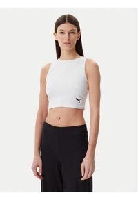 Puma Top Ess 629765 Biały Slim Fit. Kolor: biały. Materiał: syntetyk