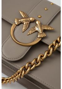 Pinko torebka skórzana kolor szary. Kolor: szary. Materiał: skórzane #2