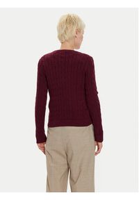 Lauren Ralph Lauren - LAUREN RALPH LAUREN Sweter 200962263002 Bordowy Slim Fit. Kolor: czerwony. Materiał: bawełna