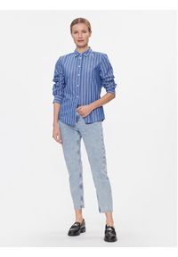 TOMMY HILFIGER - Tommy Hilfiger Koszula Baseball Stripe Regular Shirt WW0WW41155 Niebieski Regular Fit. Kolor: niebieski. Materiał: bawełna #3