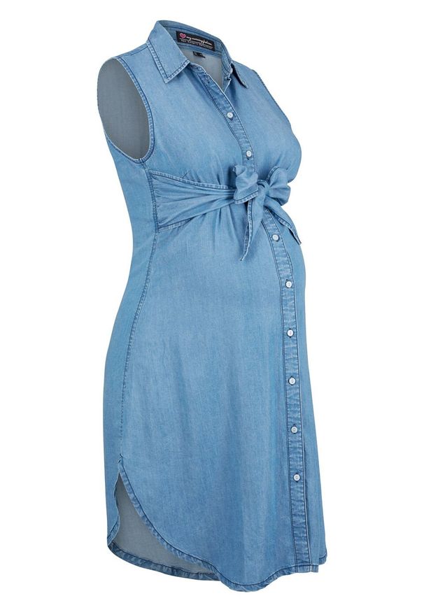 Sukienka ciążowa i do karmienia, przyjazna dla środowiska, TENCEL™, lyocell bonprix niebieski "bleached”. Kolekcja: moda ciążowa. Kolor: niebieski. Materiał: lyocell