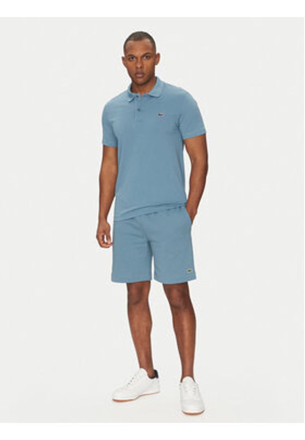 Lacoste Szorty sportowe GH9627 Niebieski Regular Fit. Kolor: niebieski. Materiał: bawełna. Styl: sportowy