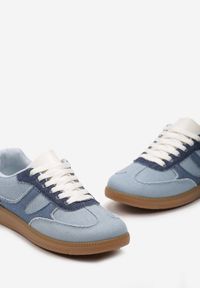 Renee - Niebieskie Sneakersy Tenisówki Ozdobione Wstawkami Ysalesa. Kolor: niebieski. Wzór: aplikacja #4