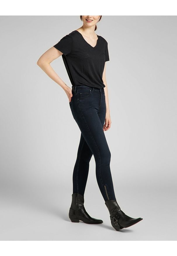 Lee - LEE SCARLETT HIGH DAMSKIE SPODNIE JEANSOWE ZIP DARK LEA L31BPHJB 112139830