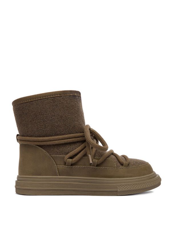 DeeZee Śniegowce DZ-AW08 Khaki. Kolor: brązowy. Materiał: materiał