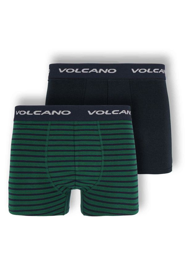 Volcano - Bawełniane bokserki męskie, dwupak, U-BOXER. Materiał: bawełna. Długość: długie. Wzór: paski