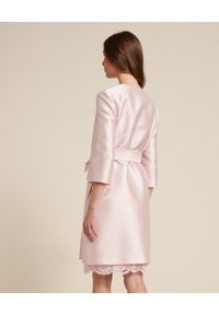 Luisa Spagnoli - LUISA SPAGNOLI - Różowy płaszcz Vadis. Kolor: fioletowy, różowy, wielokolorowy. Materiał: jedwab, materiał