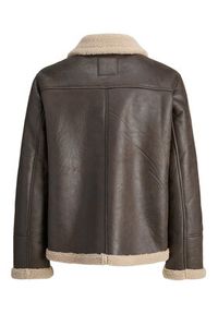 Jack & Jones - Jack&Jones Kurtka z imitacji skóry Cambridge 12282946 Brązowy Regular Fit. Kolor: brązowy. Materiał: skóra #4