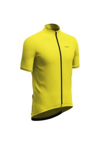 TRIBAN - Koszulka rowerowa szosowa Triban RC500. Kolor: zielony, wielokolorowy, żółty. Materiał: poliester, elastan, materiał, poliamid. Sport: wspinaczka