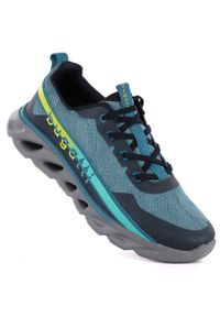 Półbuty sportowe męskie niebieskie Bugatti TT153193. Kolor: niebieski. Materiał: tkanina #1