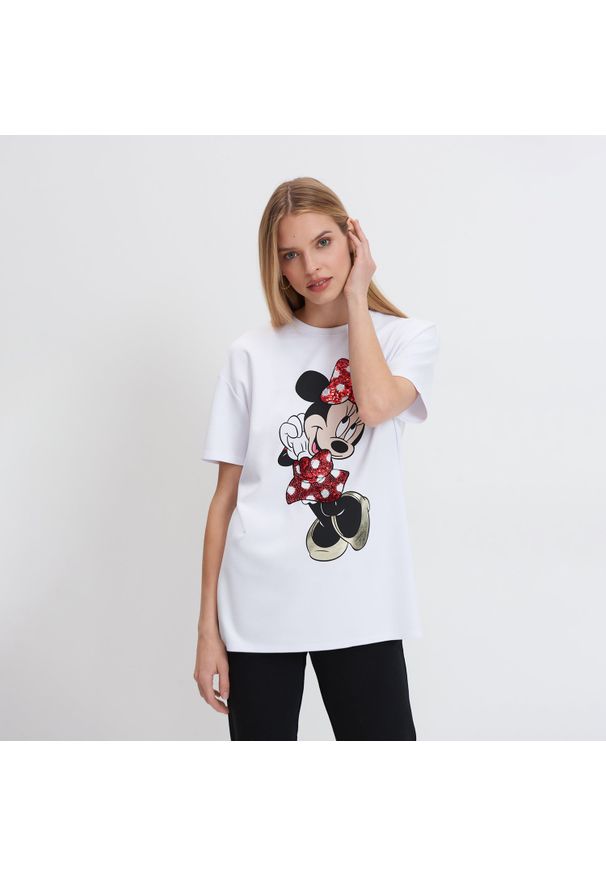 Mohito - Koszulka z nadrukiem Disney - Biały. Kolor: biały. Wzór: motyw z bajki, nadruk