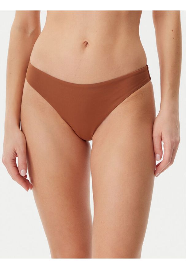 Calvin Klein Swimwear Dół od bikini KW0KW02705 Brązowy. Kolor: brązowy. Materiał: syntetyk