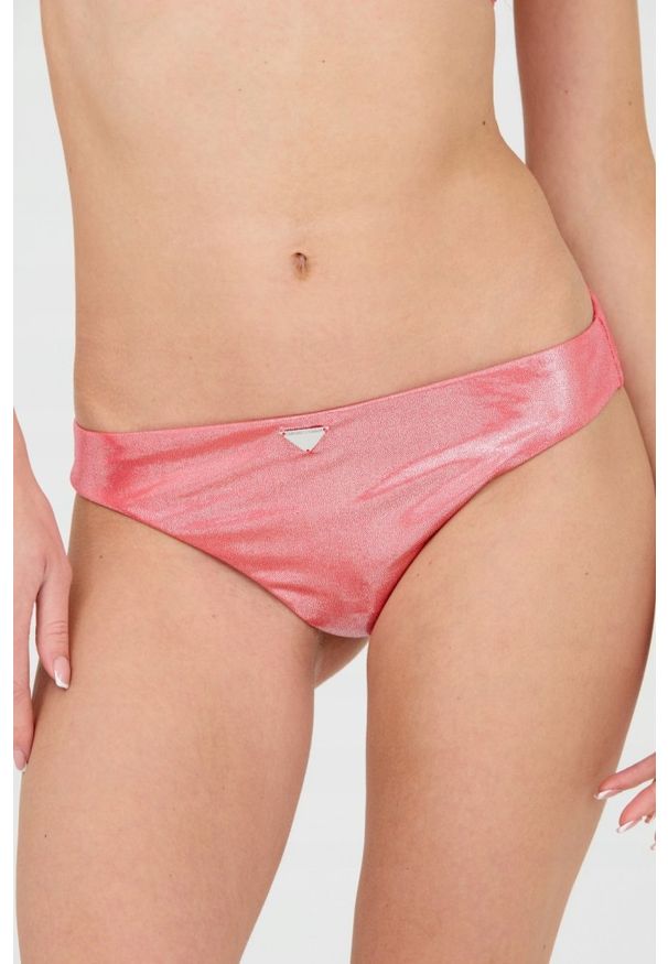 Emporio Armani - EMPORIO ARMANI Bikini damskie koralowe. Kolor: różowy. Materiał: poliester