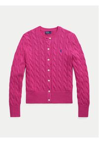 Polo Ralph Lauren Kardigan 211891643019 Różowy Slim Fit. Typ kołnierza: polo. Kolor: różowy. Materiał: bawełna #4