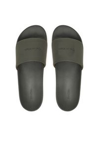 Calvin Klein Klapki Pool Slide W/ Ck Square HM0HM01754 Zielony. Kolor: zielony. Materiał: skóra #3