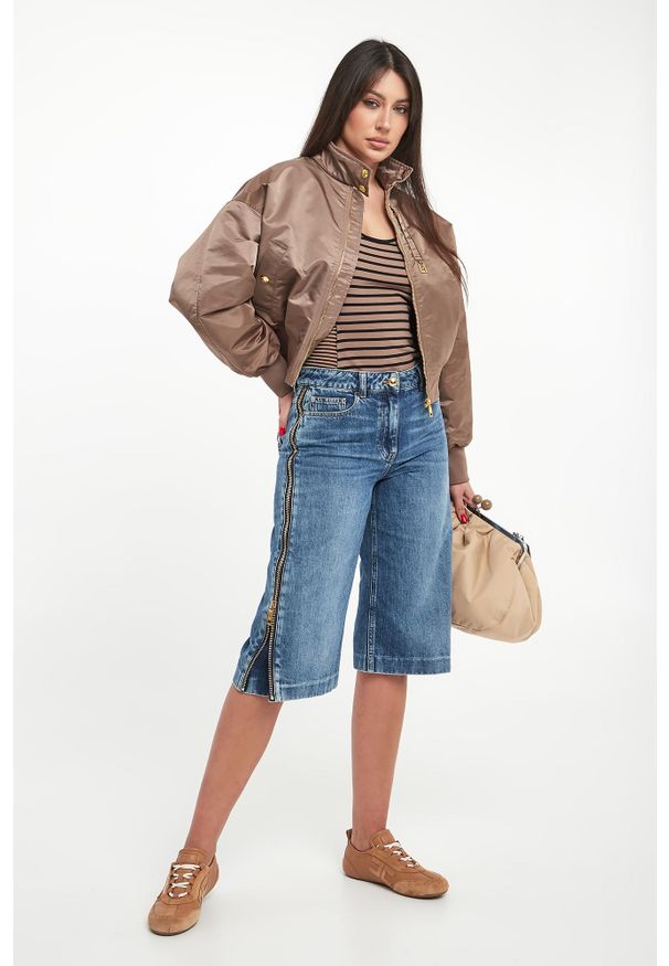 Elisabetta Franchi - Bermudy damskie jeansowe ELISABETTA FRANCHI. Materiał: jeans