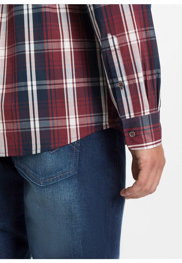 bonprix - Koszula z długim rękawem, wygodny fason. Kolor: czerwony. Długość rękawa: długi rękaw. Długość: długie