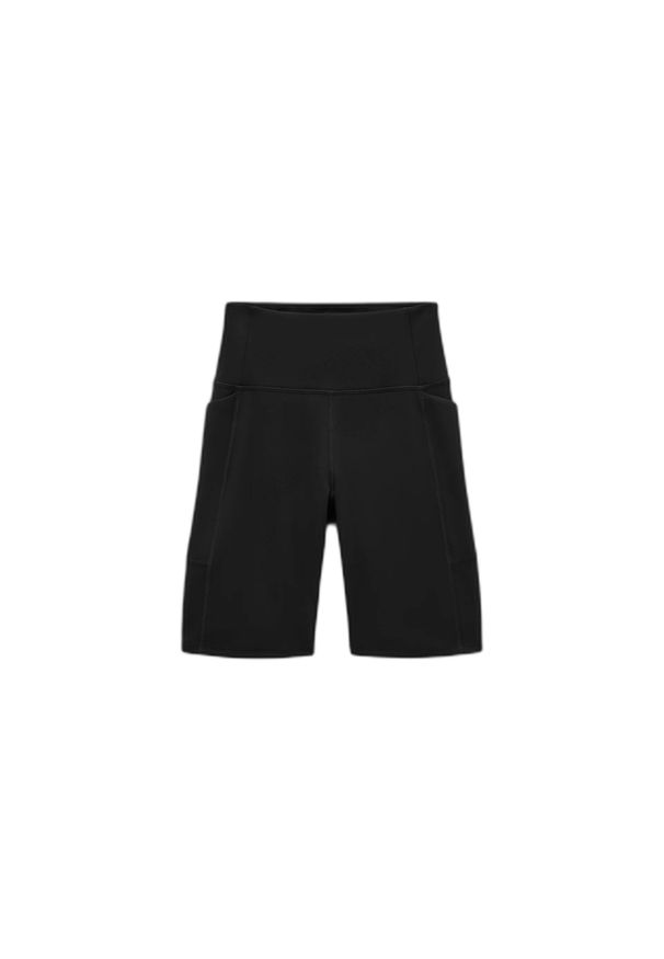 GIRLFRIEND COLLECTIVE - Damskie szorty z wysoką talią Girlfriend Collective Moss. Kolor: czarny. Materiał: materiał. Sport: kolarstwo