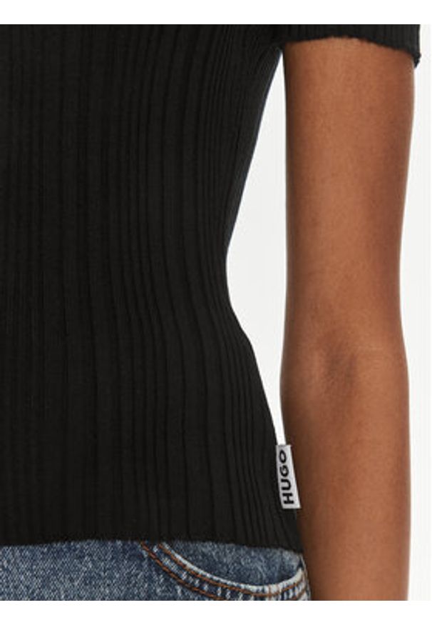 Hugo Bluzka Sarpharim 50514269 Czarny Slim Fit. Kolor: czarny. Materiał: wiskoza