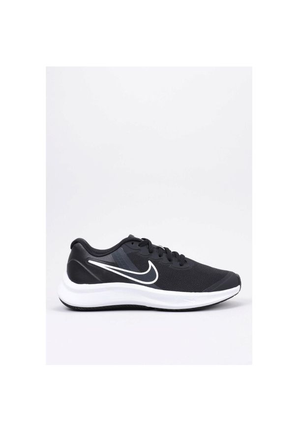 Buty do biegania dla dzieci Nike Star Runner 3 GS. Zapięcie: sznurówki. Kolor: czarny. Materiał: syntetyk, tkanina, materiał. Szerokość cholewki: normalna