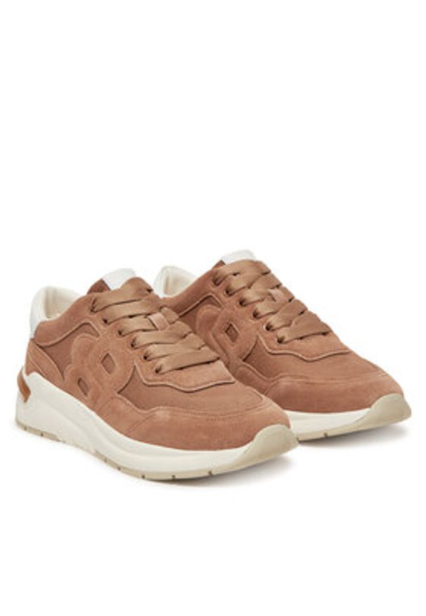 BOSS Sneakersy Skylar Runn 50541600 Brązowy. Kolor: brązowy. Materiał: skóra, zamsz