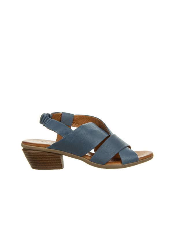 Sandały Bayla-161 061 4608 Anar 161456, Niebieski, Skóra naturalna - 37. Okazja: na co dzień. Zapięcie: pasek. Kolor: niebieski. Wzór: ze splotem. Materiał: skóra. Sezon: lato. Obcas: na obcasie. Styl: casual. Wysokość obcasa: średni