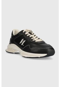 Karl Lagerfeld sneakersy skórzane LUX FINESSE kolor czarny KL53165C. Nosek buta: okrągły. Zapięcie: sznurówki. Kolor: czarny. Materiał: skóra #4
