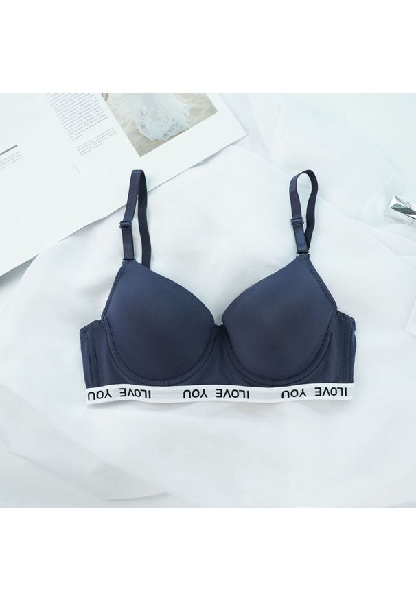 Intica - Biustonosz sportowy push-up do ćwiczeń Daisy. Kolor: niebieski. Materiał: materiał. Rodzaj stanika: push-up