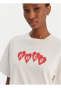 Hugo - HUGO T-Shirt Vintage 50561164 Beżowy Relaxed Fit. Kolor: beżowy. Materiał: bawełna. Styl: vintage #4