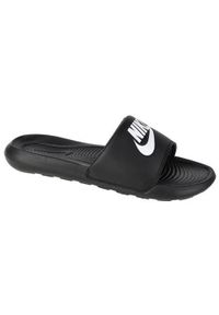 Klapki damskie Nike Victori One Slide. Okazja: na plażę. Kolor: czarny. Materiał: syntetyk, materiał. Styl: sportowy