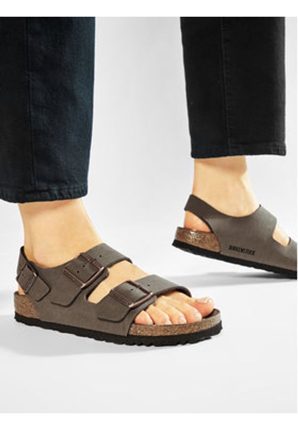 Birkenstock Sandały Milano Bs 0634503 Brązowy. Kolor: brązowy. Materiał: skóra