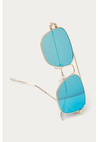 Answear Lab - Okulary przeciwsłoneczne. Kolor: niebieski. Materiał: syntetyk, materiał #3
