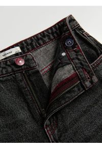 Reserved - Jeansy wide leg z podwiniętą nogawką - szary. Kolor: szary #1